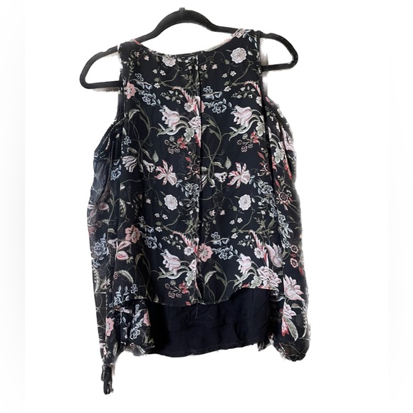 Open Shoulder Long Sleeve Flowy Blouse Size Medium - Picture 4 of 6